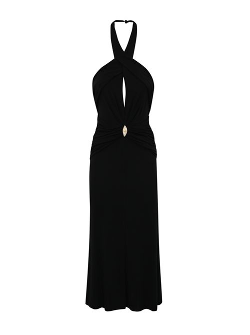 Abito in jersey con scollo incrociato Nero Elisabetta Franchi | AB71952E2110
